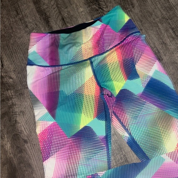 Victoria's Secret Blue and Pink Leggings Vibrant Design - Picture 2 of 3